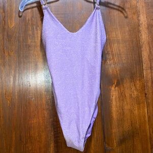 Gorgeous Metallic Purple Swimsuit with ties in the back. One Piece NWT Summerful
